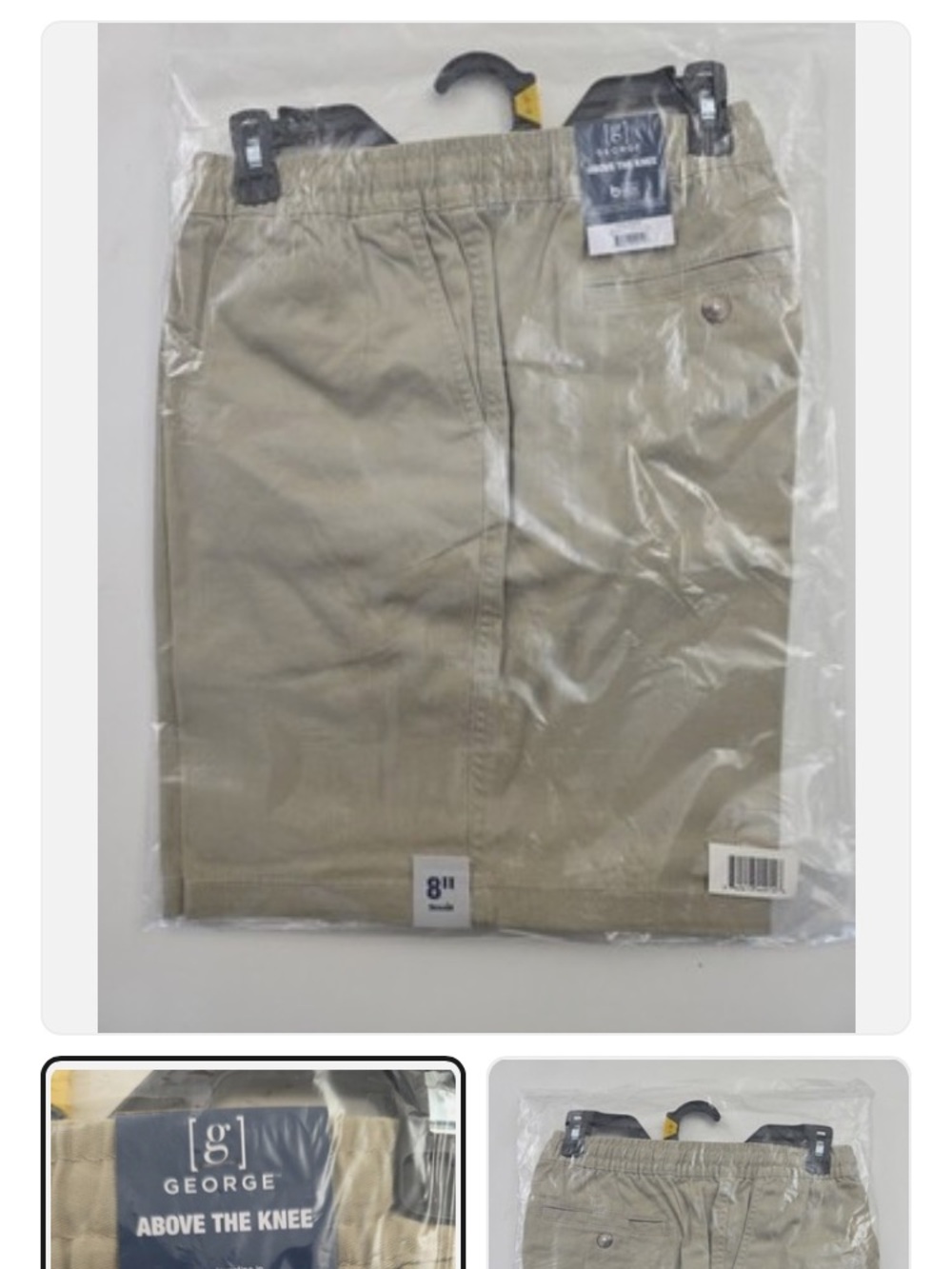 George Men’s Tan at the knee cargo Shorts 10 inch length